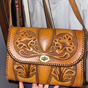 antique leather purse